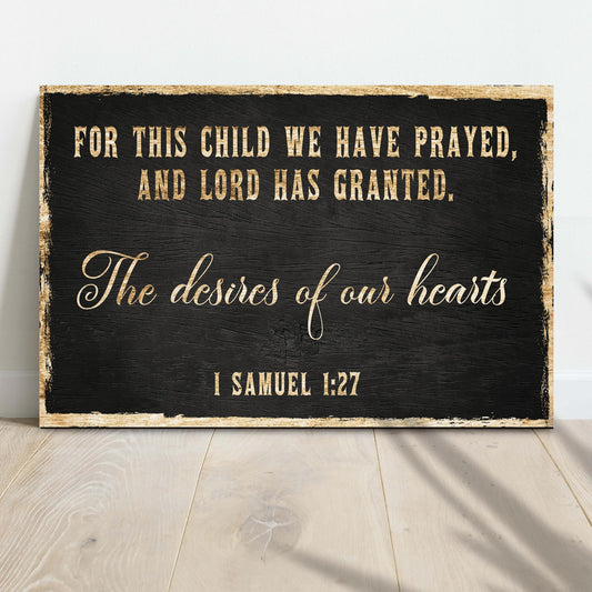 Canvas sign 1 Samuel 1:27 For This Child We Have Prayed verse Tailored Canvases crafting canvas on Tampa Home & Garden Store