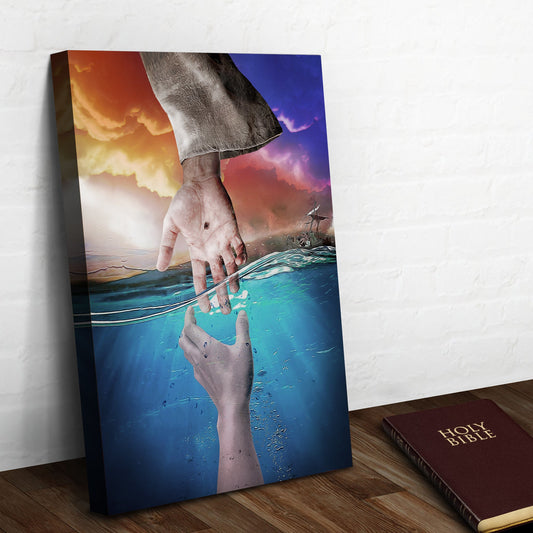 Hand Of God canvas wall art Tailored Canvases; vivid blue ocean and sunset sky on Tampa Home & Garden Store