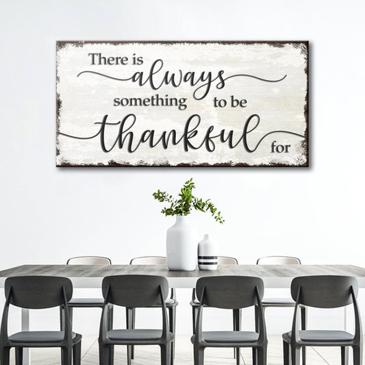 Tailored Canvases canvas wall sign Always Something To Be Thankful with brown frame on Tampa Home & Garden Store