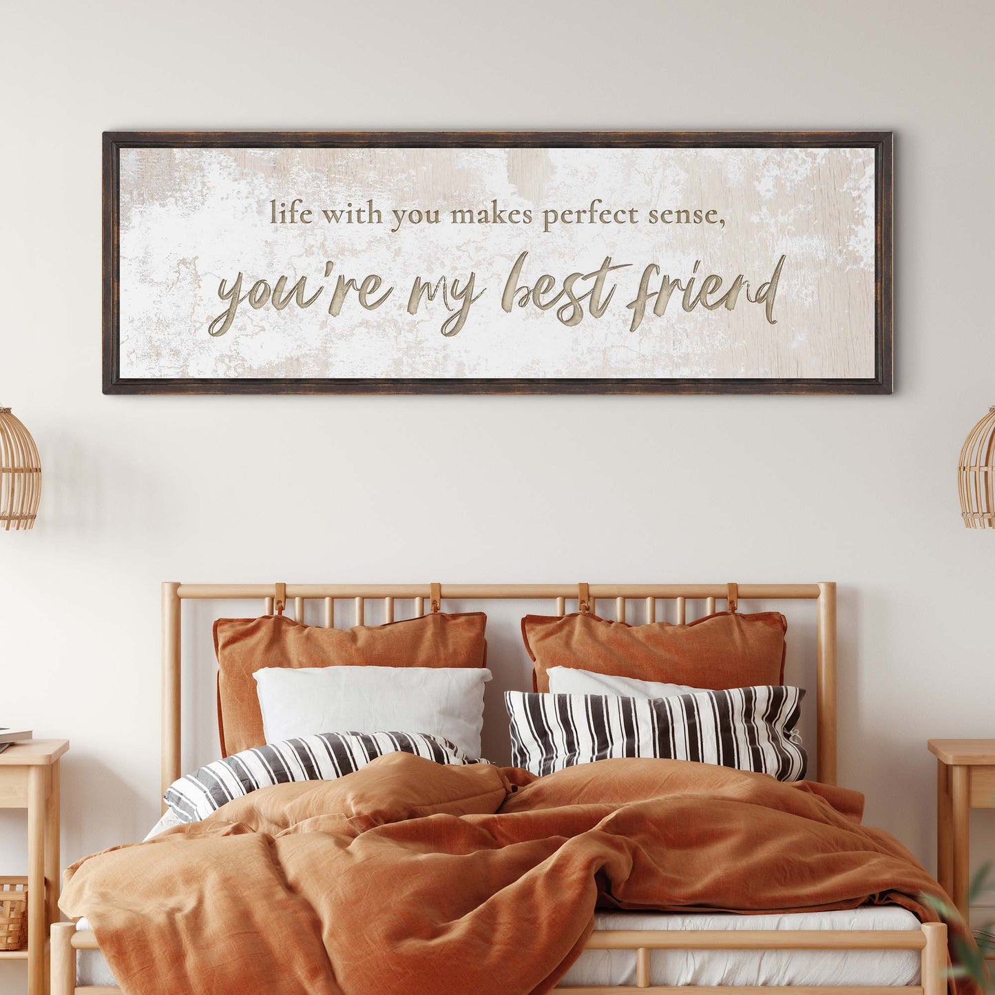 Tailored Canvases You Are My Bestfriend Sign canvas with distressed beige in rustic wood frame on Tampa Home & Garden Store