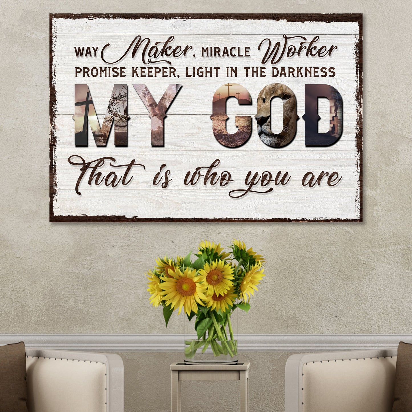 My God That Is Who You Are Sign canvas by Tailored Canvases on distressed white wood on Tampa Home & Garden Store
