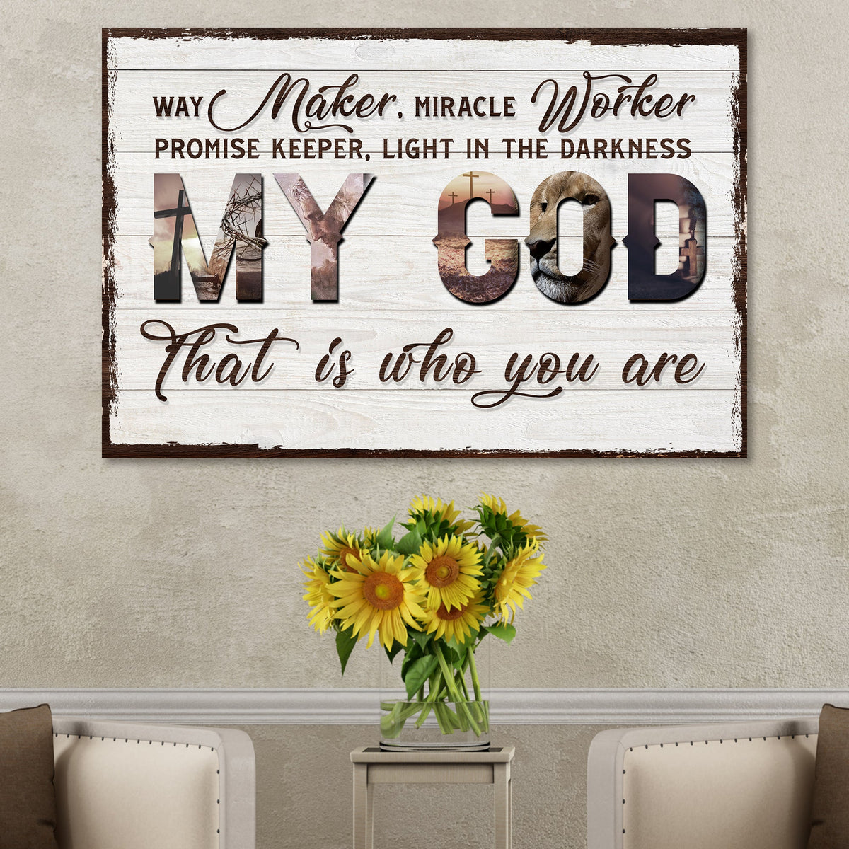 My God That Is Who You Are Sign canvas by Tailored Canvases on distressed white wood on Tampa Home & Garden Store