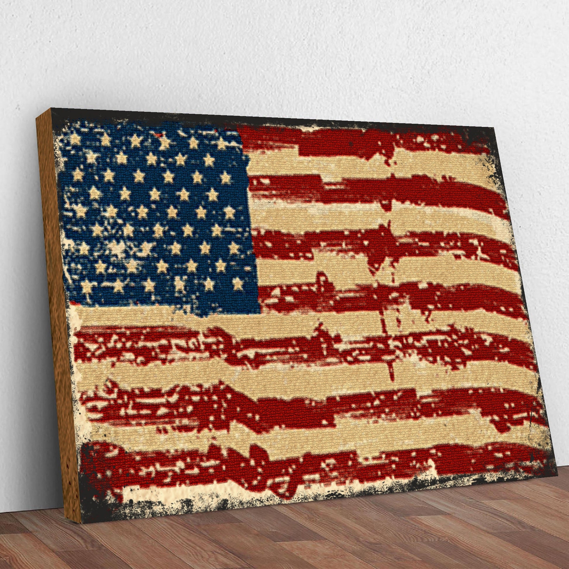 American Flag Canvas Wall Art by Tailored Canvases; distressed patriotic canvas on Tampa Home & Garden Store
