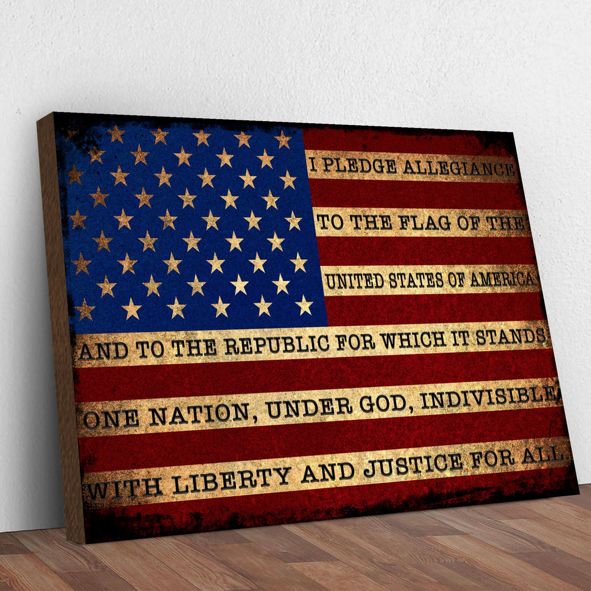 Canvas sign I Pledge Allegiance to the Flag of USA with stars and stripes Tailored Canvases on Tampa Home & Garden Store