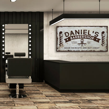 Barbershop Sign canvas by Tailored Canvases, vintage distressed crafting canvas art on Tampa Home & Garden Store