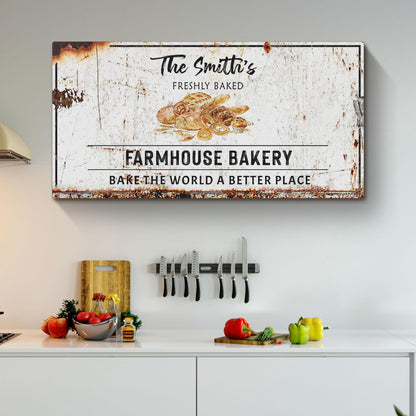 Farmhouse Bakery Sign canvas by Tailored Canvases, rustic distressed white on Tampa Home & Garden Store
