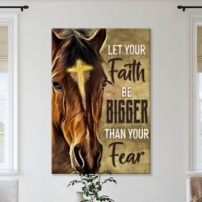 Canvas Christian horse painting sign; brown horse with glowing cross and uplifting text on Tampa Home & Garden Store