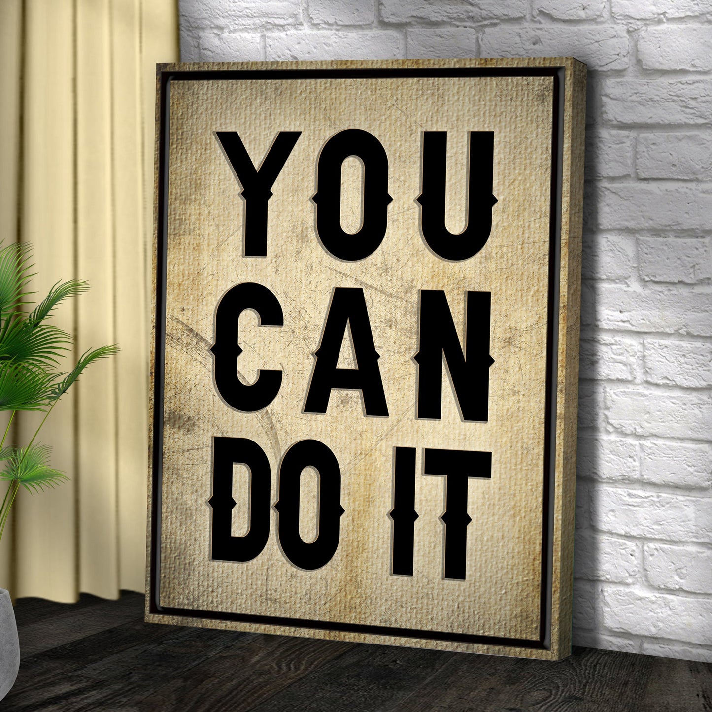 You Can Do It Sign II canvas crafting sign by Tailored Canvases, beige textured background on Tampa Home & Garden Store