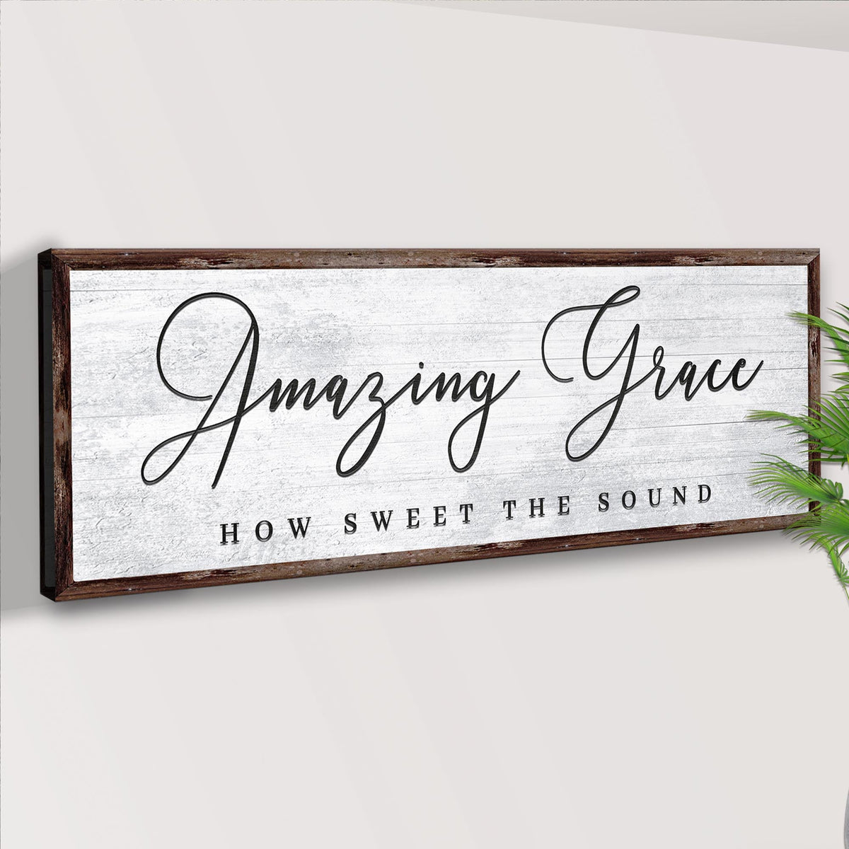Amazing Grace How Sweet The Sound Sign canvas with distressed panel Tailored Canvases on Tampa Home & Garden Store