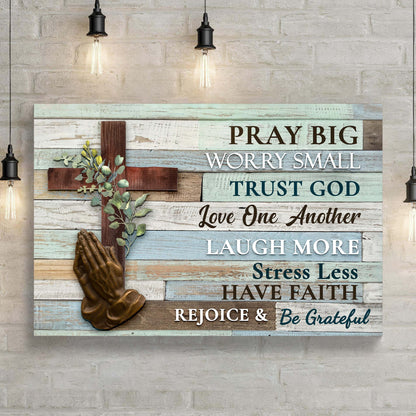 Trust God Love One Another sign canvas by Tailored Canvases on pastel wood planks on Tampa Home & Garden Store