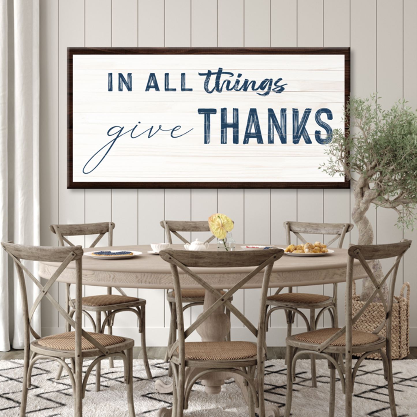 In All Things Give Thanks Sign II canvas wall art by Tailored Canvases on Tampa Home & Garden Store