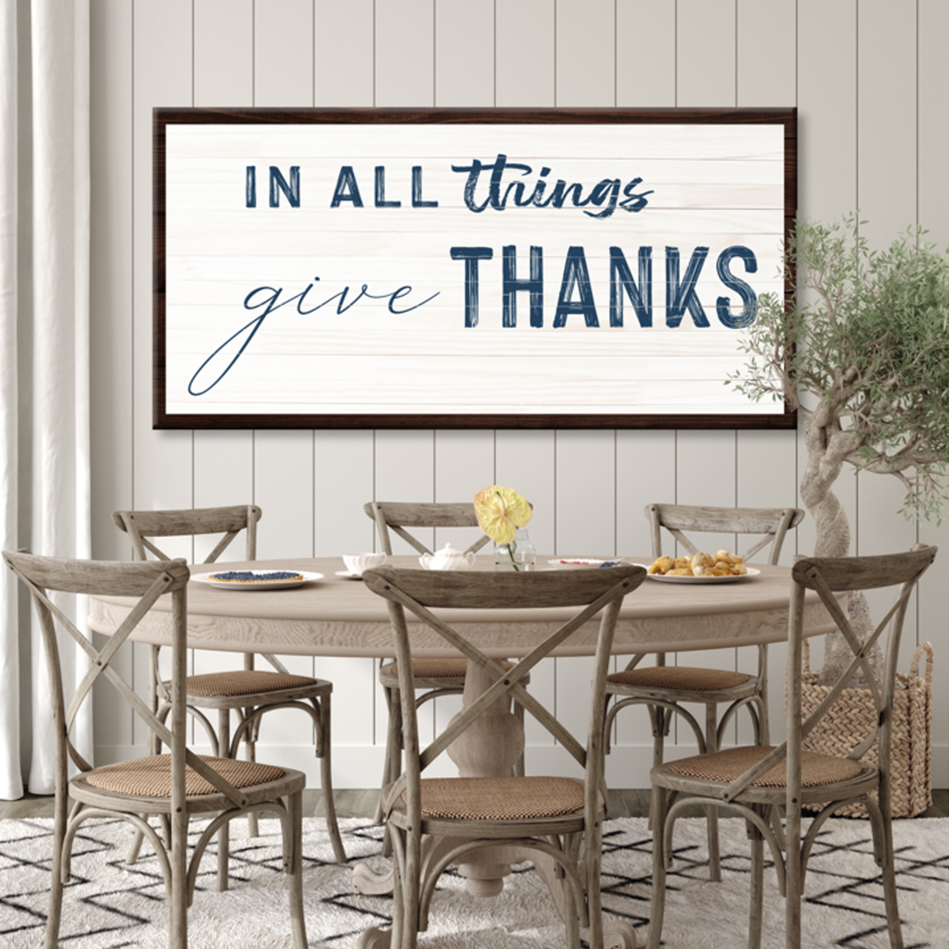In All Things Give Thanks Sign II canvas wall art by Tailored Canvases on Tampa Home & Garden Store