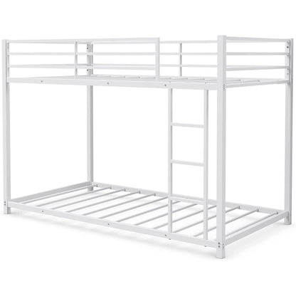 Litera moderna de metal blanco de perfil bajo, dos sobre dos