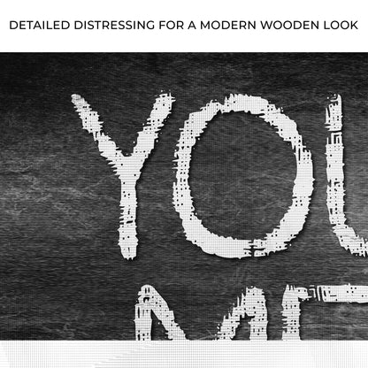 Canvas You And Me And The Dogs Sign II distressed white lettering on dark wood Tailored Canvases on Tampa Home & Garden Store