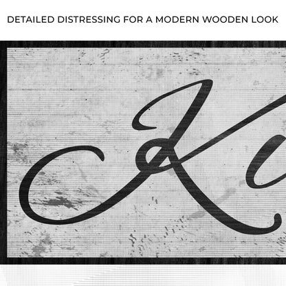 Canvas sign with black cursive text Kitchen Is The Heart Of The Home II Tailored Canvases on Tampa Home & Garden Store