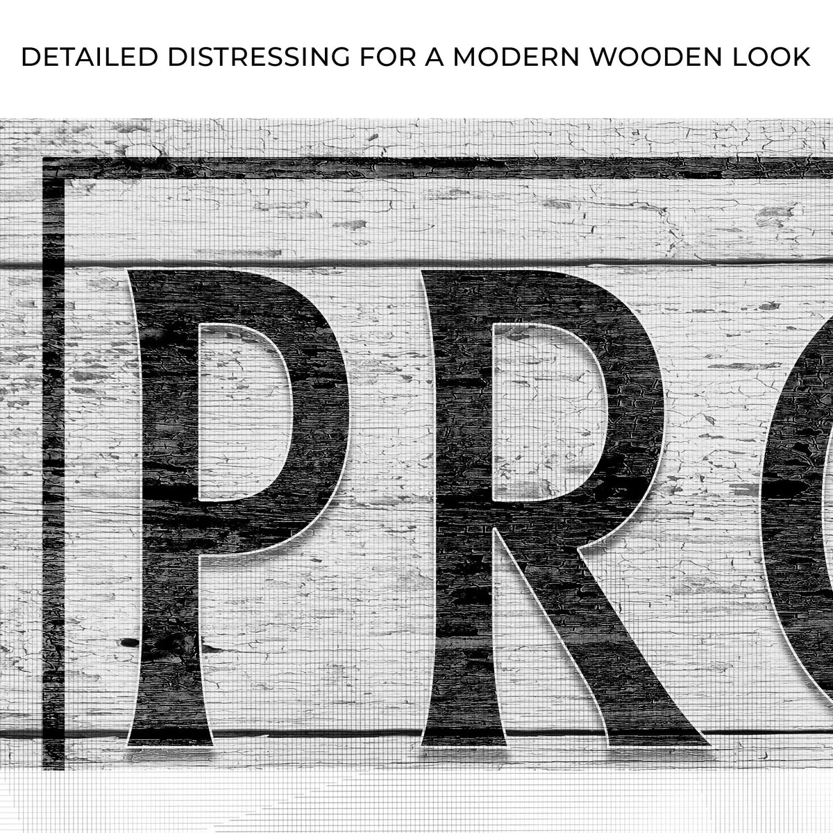 Progress Not Perfection canvas sign by Tailored Canvases with distressed wood look on Tampa Home & Garden Store