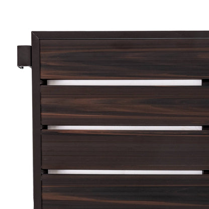 Zapatero apilable plegable de resina con vetas de madera marrón espresso de 3 niveles de metal