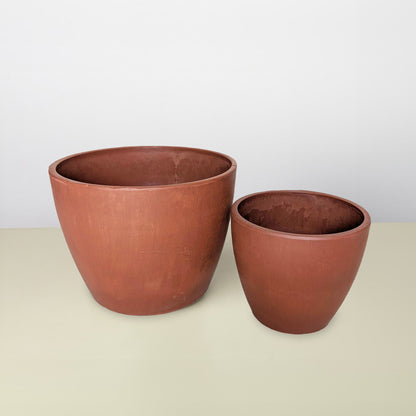 Terracotta eco pots by House Plant Shop, two pots on a pale surface on Tampa Home & Garden Store