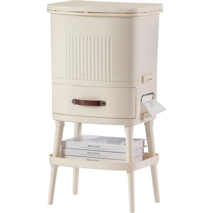 8 Gallon Elevated Trash Can with Lid and Shelf