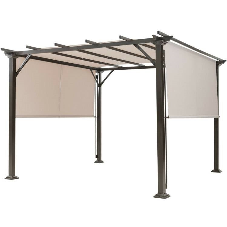 Pérgola Gazebo Moderna de 10 x 10 pies con Estructura Metálica Reforzada y Toldo Beige