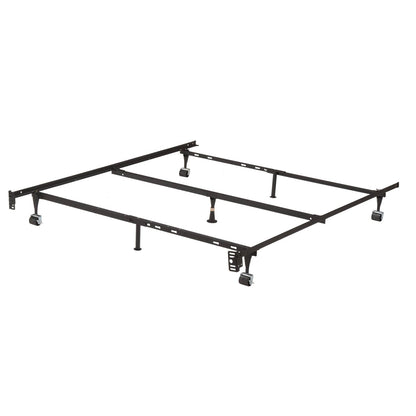 Base de cama metálica ajustable negra robusta para tamaños Twin, Full, Queen con soportes para cabecero