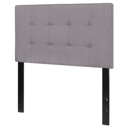 Twin size Modern Light Grey Fabric Upholstered Panel Headboard - Tampa Home & Garden Store