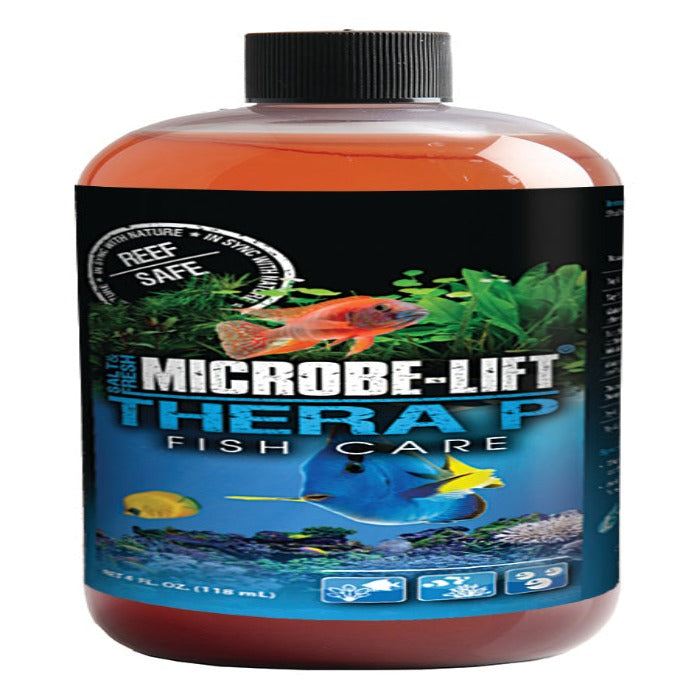 Microbe-Lift TheraP fish care liquid chemical bottle, amber container by Rivendell Distribution on Tampa Home & Garden Store