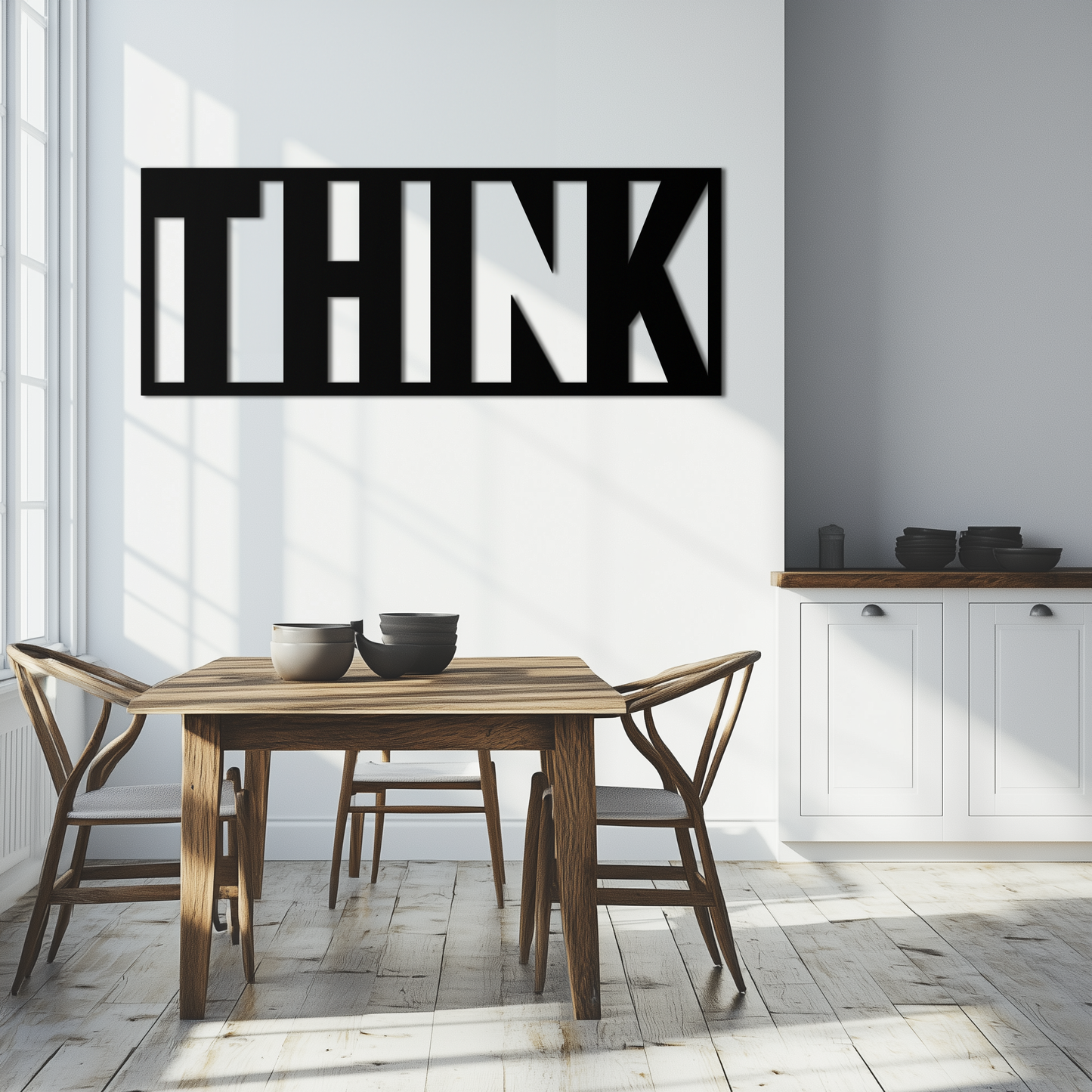 THINK" Metal Wall Art - Minimalist Inspirational Decor- KAF184 - Tampa Home & Garden Store