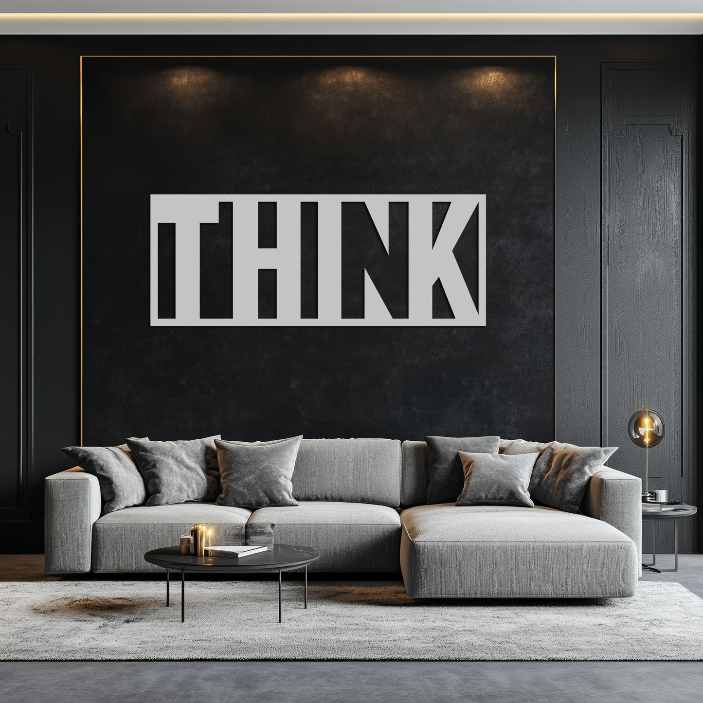 THINK" Metal Wall Art - Minimalist Inspirational Decor- KAF184 - Tampa Home & Garden Store