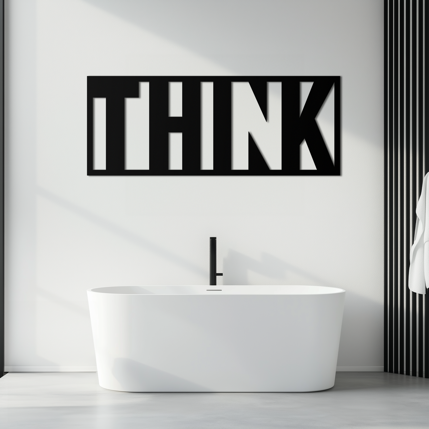 THINK" Metal Wall Art - Minimalist Inspirational Decor- KAF184 - Tampa Home & Garden Store