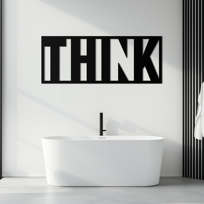 THINK" Metal Wall Art - Minimalist Inspirational Decor- KAF184 - Tampa Home & Garden Store