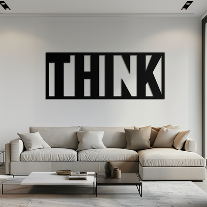 THINK" Metal Wall Art - Minimalist Inspirational Decor- KAF184 - Tampa Home & Garden Store