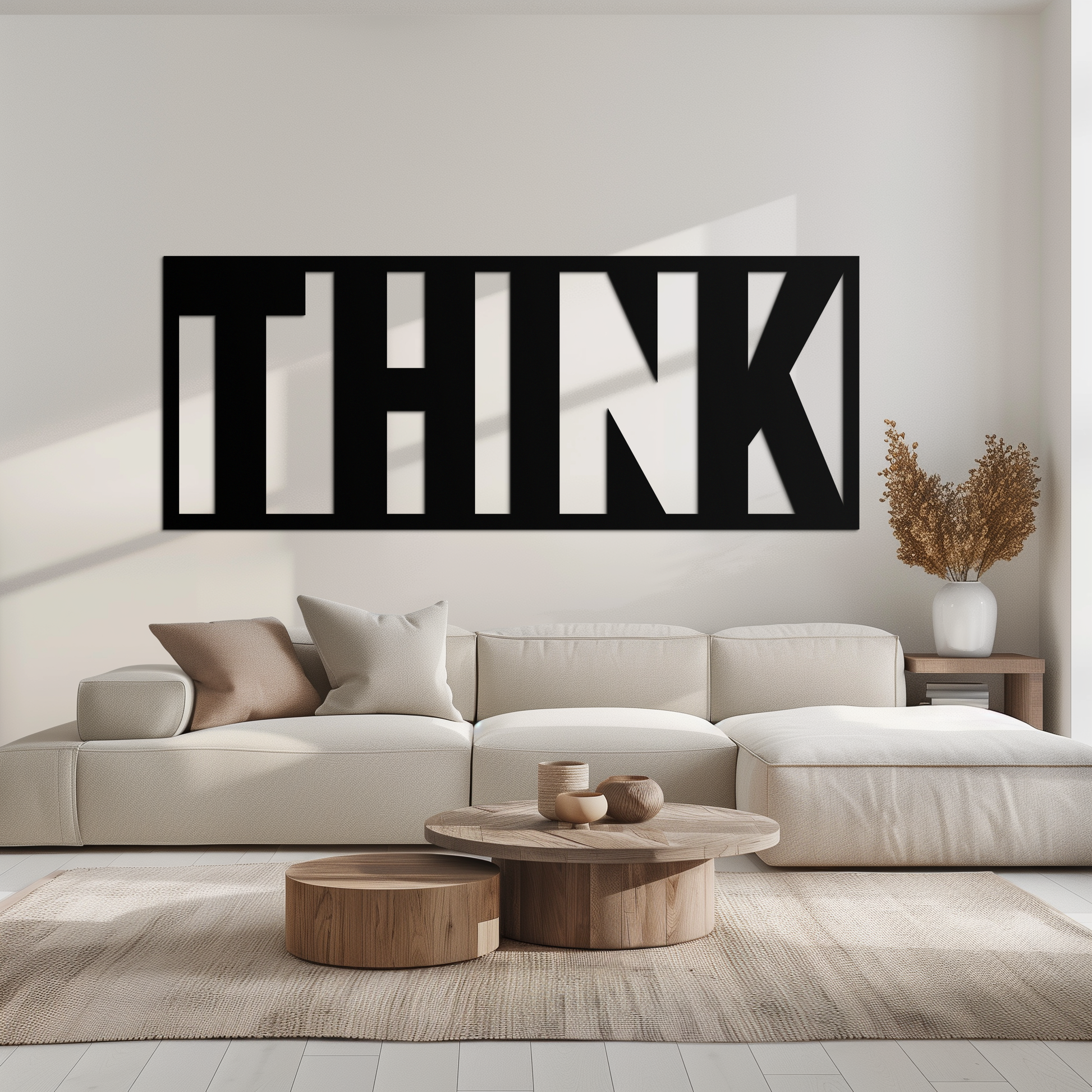THINK" Metal Wall Art - Minimalist Inspirational Decor- KAF184 - Tampa Home & Garden Store