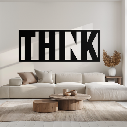 THINK" Metal Wall Art - Minimalist Inspirational Decor- KAF184 - Tampa Home & Garden Store