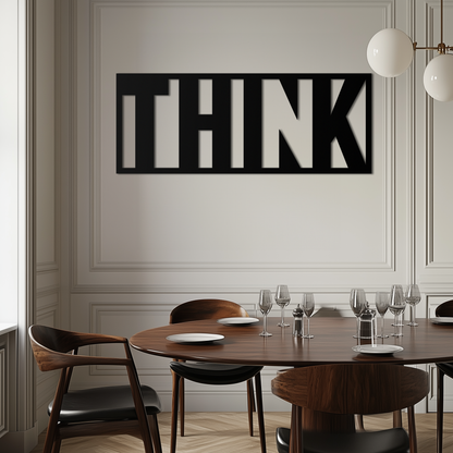 THINK" Metal Wall Art - Minimalist Inspirational Decor- KAF184 - Tampa Home & Garden Store