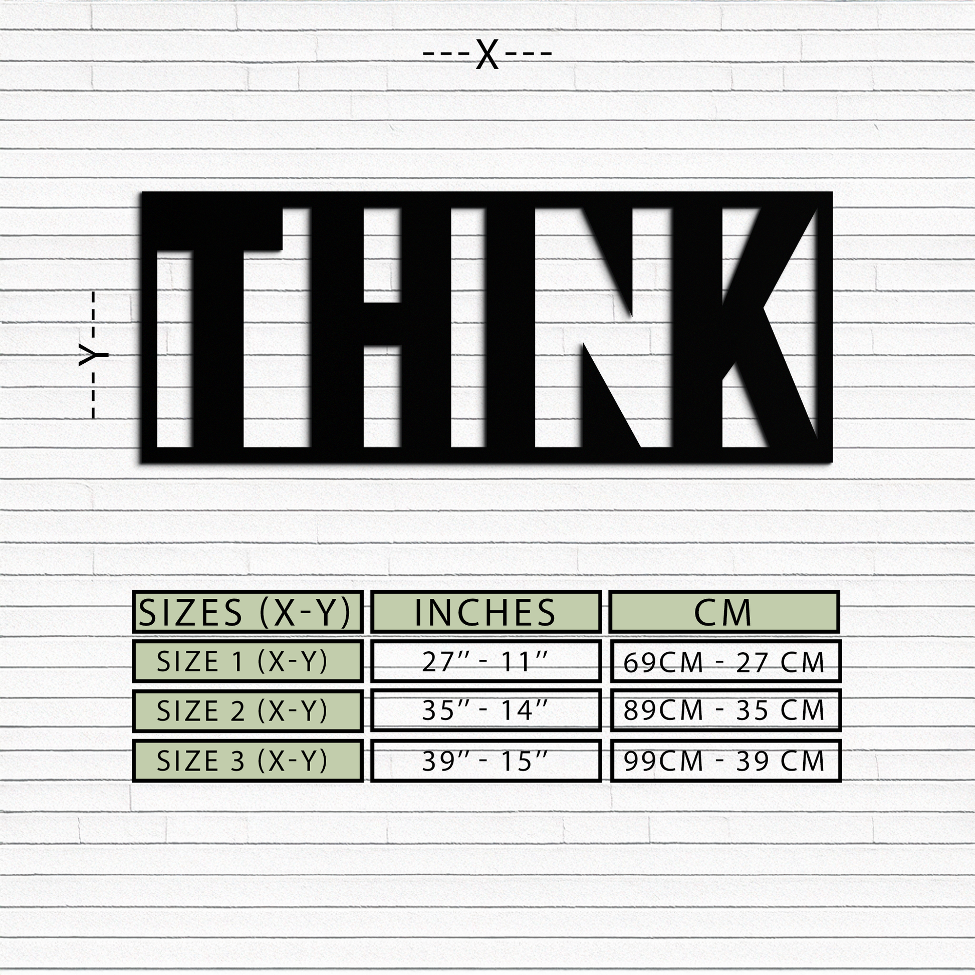 THINK" Metal Wall Art - Minimalist Inspirational Decor- KAF184 - Tampa Home & Garden Store