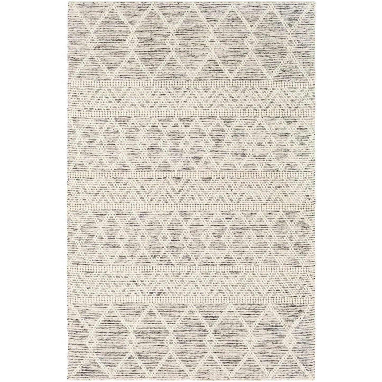 Alfombra de área estilo persa gris beige marfil, mezcla de lana, tejida a mano, de 0,9 m x 1,5 m