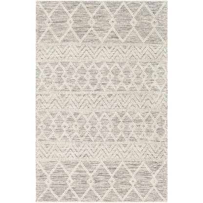 Alfombra de área estilo persa gris beige marfil, mezcla de lana, tejida a mano, de 0,9 m x 1,5 m