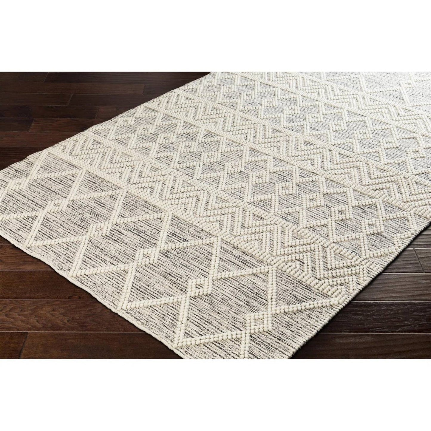 Alfombra de área estilo persa gris beige marfil, mezcla de lana, tejida a mano, de 0,9 m x 1,5 m