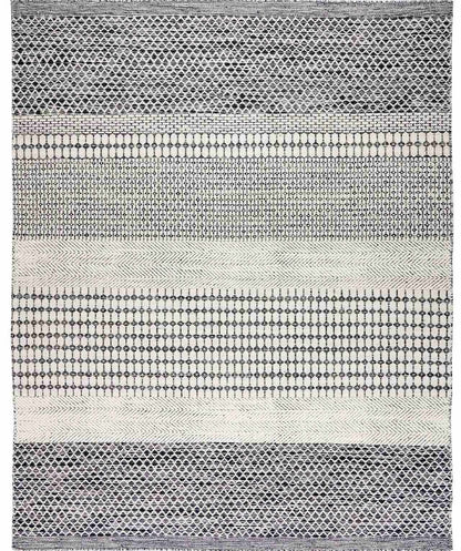 Tideswell Scandi Boho Wool Carpet rug in black, cream and ivory geometric pattern Boutique Rugs on Tampa Home & Garden Store