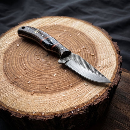 Titan Honeycomb Timber Skinner fixed blade with honeycomb wood inlay and RASP steel blade on Tampa Home & Garden Store