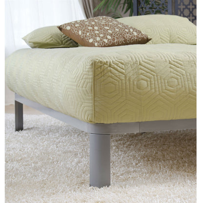 Base de cama de plataforma metálica Luna tamaño individual con listones de madera