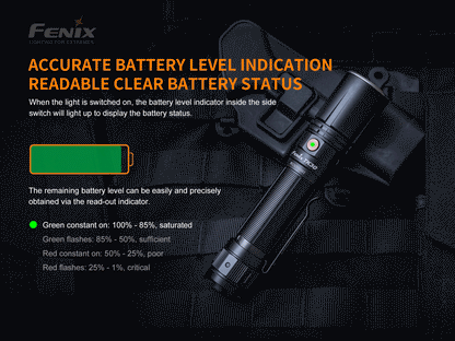 Fenix TK30 White Laser LED Flashlight, black tactical light with green indicator by Fenix Store on Tampa Home & Garden Store