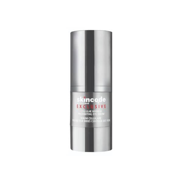 Eye serum Skincode 15ml bottle with metallic silver packaging on Tampa Home & Garden Store