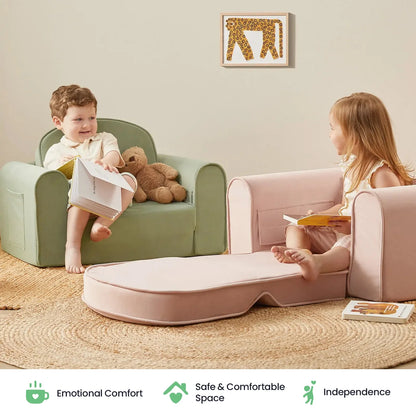 Tiny Land GentleSnug Kid Chair two-tone green and pink play sofas by Tiny Land INC on Tampa Home & Garden Store