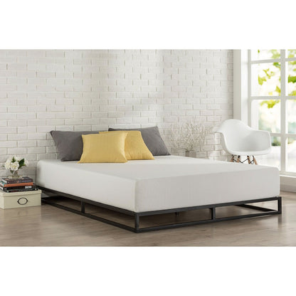 Base de cama plataforma baja doble de 6 pulgadas con sistema de soporte de colchón de láminas de madera moderno
