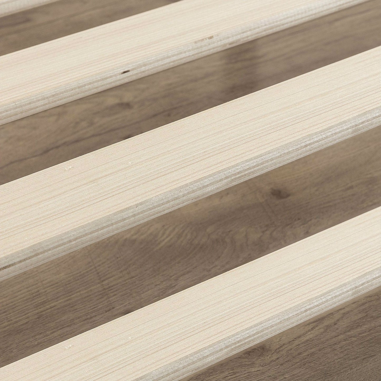Base de cama plataforma baja doble de 6 pulgadas con sistema de soporte de colchón de láminas de madera moderno