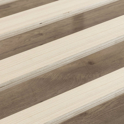 Base de cama plataforma baja doble de 6 pulgadas con sistema de soporte de colchón de láminas de madera moderno
