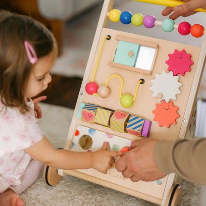 Tiny Land Premium Natural Wooden Activity Walker baby walker with colorful bead maze on Tampa Home & Garden Store