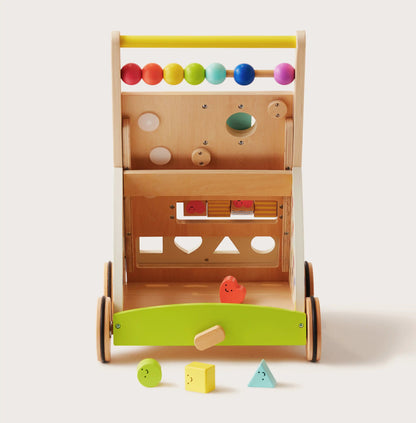 Tiny Land Premium Wooden Activity Walker with rainbow bead bar by Tiny Land on Tampa Home & Garden Store